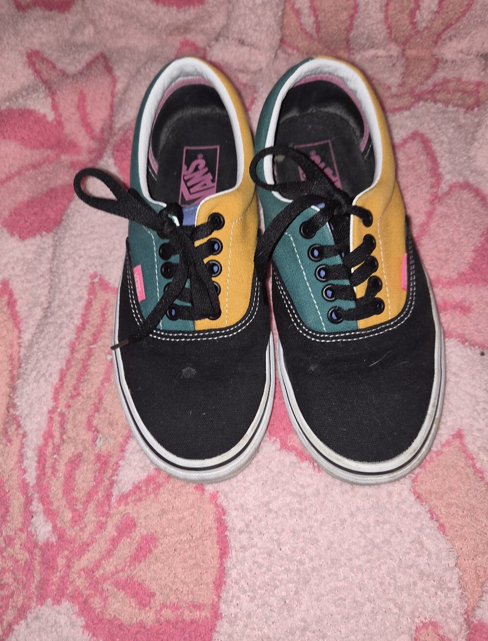 Vans Black, Teal & Mustard Low-Top Sneakers